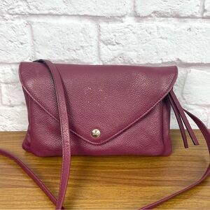 Lodis Ox Blood Pebble Leather Wallet Crossbody Bag